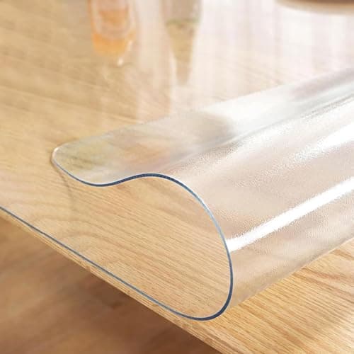 AHWEKR 2.5mm Clear Vinyl Desk Mat 20in x 22in, Frosted Transparent Plastic Table Cover Protector for Desks & Tables