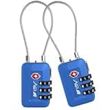 TSA Accepted Luggage Travel Lock, Set-Your-Own Combination Lock for School Gym Locker, Luggage Suitcase Baggage Locks, Filing Cabinets, Toolbox, Case (Blue, 2 Pack)