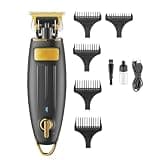 DAXXIN Hair Cutting Tool, Professional Hair Trimmer Rechargeable Beard Trimmer Cordless Electric T-Blade Zero Cutting Machine(Golden with Box)
