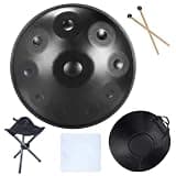 Tambourine Steel Tongue Drums,Percussion Instruments, 9, 10, 12 Tone, 440Hz Handpan Steel Handpan Drum Instrument (10 tone)