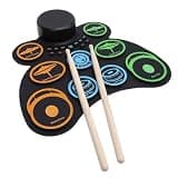 Omquot Roll-up Electric Drum Practice Pad with 9 Pads, Speaker Pedals, Drumsticks for