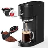 Single Serve Coffee Maker – Brew with Coffee Pods & Grounds, Compatible with Kcup Coffee Pods, Small Sizes Up to 6 8 10 12 14 Oz, 14 Oz Water Reservoir, Easy to Clean for Office Travel Home, Black