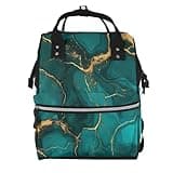 Pioyoku Green Gold Glitter Print Diaper Bag Backpack -Multifunction Travel Baby Diaper Bag,Baby Bags For Girls Boys