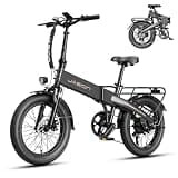 Jasion EBS Folding Electric Bike for Adults, Compact Portable 20" Fat Tire Ebike with 1200W Peak Motor, 48V Removable Battery, 25 MPH 50 Miles Aluminum Frame E-Bike Suitable for Trunk, RV, Apartment-B