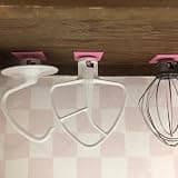 3D Printed Under-Cabinet Organizer Set for KitchenAid Mixer Attachments, 3-Piece Holder for Whisk, Paddle, Dough Hook and Flat Beater（3-piece set） (Red)