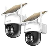 aosu Solar Camera Outdoor Wireless - 100% Wire-Free Outdoor Security Camera Wireless with Fixed Solar Panel,360° Panoramic View, Human Auto Tracking, 2K Color Night Vision