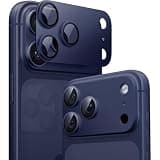 TORRAS for iPhone 17 Pro Camera Lens Protector, [Metal Frame] with Military Grade 9H+ Tempered Glass, Full Coverage, Anti-Scratch, 12 FT Shatterproof, Case Friendly, One-Piece, Deep Blue, 1 Pack