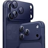 TORRAS for iPhone 17 Pro Camera Lens Protector, [Metal Frame] with Military Grade 9H+ Tempered Glass, Full Coverage, Anti-Scratch, 12 FT Shatterproof, Case Friendly, One-Piece, Deep Blue, 1 Pack