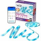WiZ Connected Smart Light Strip, Sunset/Sunrise Automation, Preset Modes, Control with Voice or App, Full Color RGB Lighting, Voice Control, 50ft Cut to Fit
