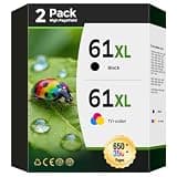61XL Ink Cartridge Replacement for HP 61 Ink Cartridge Combo Pack 61XL for 1000, 1010, 1050, 1510, 2050, 2510, 2540, 3000, 3050, 3510, 4500, 5530, 2620, 4630 Printer (1 Black, 1 Tri-Color, 2-Pack)