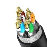 BVIVDMIWF M12 4Pin 8Pin A D X Code Head to RJ45 Ethernet Cable CAT6 Shielded Coding Line M12 Male Female Conncector to RJ45 Wire(AL142208F-RGYBW,50CM)