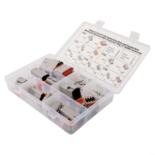 Vacumist 82PCS Waterproof Sealed DT Connector Kit Automotive Electrical Connectors 2 3 4 6 8 12 Pin Wiring Harness Set for Car Motorcycle Truck Marine
