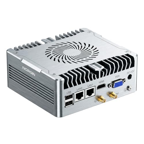 NORQIN Fanless Mini PC,Industrial Mini Computer Core i3-1215U(6 Core/8 Thread),HDMI+VGA 4K Display,2RS232/RS485 COM,2RJ45 LAN,6USB,Windows 11 pro,Auto Power On & WOL,Metal Case(32GB RAM 1TB SSD)