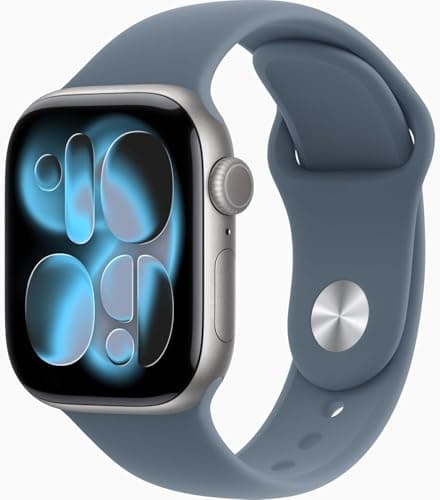 Apple Watch Series 11 [GPS + Cellular, 42mm] Space Gray Aluminum Case with Anchor Blue Sport Band, S/M (Renewed Premium)