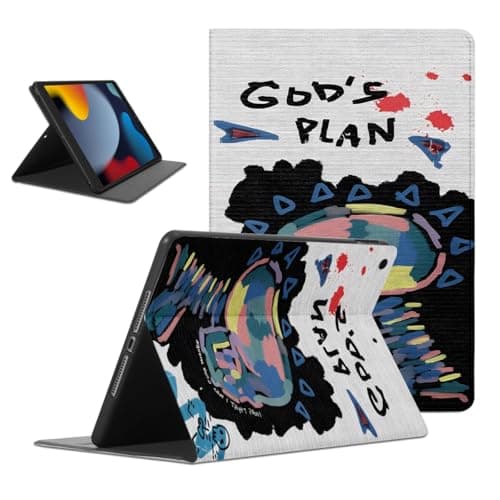 Mrtponk Jesus Christian God's Plan Tablet Case for iPad Air 2019 10.5 Inch,Skull Pattern for Women Men Teens Protective Cover Flip PU Leather Stand Funda