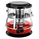 2-in-1 Portable Kerosene Heater – 9000 BTU Non-Electric Space Heaters, 4.5L Tank, Indoor Kerosene Radiant Heater for Camping, Hunting, Cooking & Emergencies Red