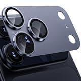WSKEN for iPhone 17 Pro Camera Lens Protector - [Military Grade Shatterproof] [Strong Adhesion] Metal Aluminum Alloy Tempered Glass Camera Screen Protector, Blue Titanium