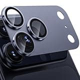 WSKEN for iPhone 17 Pro Camera Lens Protector - [Military Grade Shatterproof] [Strong Adhesion] Metal Aluminum Alloy Tempered Glass Camera Screen Protector, Blue Titanium