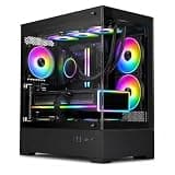 TRHRO Gaming PC Desktop Computer, Core 5 205H up to 4.8GHz, GeForce RTX 3050 6GB GDDR6, 16GB LPDDR5, 512GB NVMe SSD, WiFi 6, RGB Fan x4, Prebuilt Gaming PC for Home Office, Study, Streaming and Create