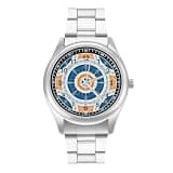 FodPand Analog Men Stainless Steel Band Watch Big Face Silver Wristwatch