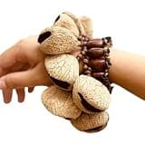 Fruit Shell Hand Bells Wrist Shaker Spiritual Relax Percussion Instruments Sound Decoration Easy to Use Decoration