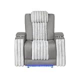 Duran Grey Power Recliner with Power Headrest and LED