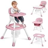 LOOKFLY 8-in-1 Baby High Chair, Feeding Chair, Table & Chair Set, Convertible Design for Babies & Toddlers,Pink