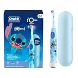 Oral-B iO Kids Limited Rechargeable Electric Powered Toothbrush, Stitch - Automatic Pressure Sensor - 3 Cleaning Settings - Music Timer - 28 Day Battery Life - Travel Case