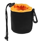 AIToWisely S Size (Small) Camera Lens Pouch, Thick Protective Neoprene Bag Storage Cover Case with Drawstring Design, Soft Plush Interior, Compatible for Canon, for Nikon, for Sony DSLR Lenses