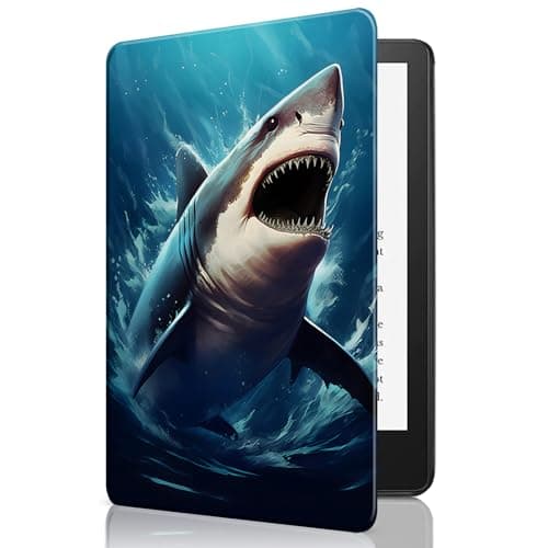 for 7" Kindle Paperwhite 12th Generation 2024&Kindle Colorsoft Signature Edition 2024 Case, Slim Lightweight Smart Cover Case with Auto-Wake/Sleep for Kindle Paperwhite 2024,Shark in Sea