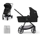 Kinderkraft Newly 2-in-1 Stroller for Kids from Birth up to 48.5 lbs Plus Extra 6.6 lbs Basket, Pramette Mode, Black