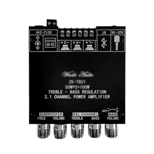 TEOYETTSF 2 * 50W+100W TPA3116D2 Power Subwoofer Amplifier Board -Compatible 2.1 Channel Class D TPA3116 Audio Stereo Equalizer Amp