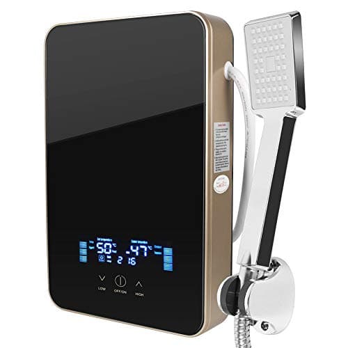 funwill Electric Tankless Water Heater 8.5kw 220V,Hot Water Heater Digital Display,Electric Instant Hot Water Heater with Self-modulating,Overheating Protection(Black)