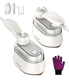 ATONEP Portable Travel Steamer for Clothes, 2-in-1 Steamer & Iron for Clothes, Handheld Rotatable Garment Steam Iron, 1100W 10S Fast Heat Up for Wrinkle Remover for Dress Shirts for Home 110-120V