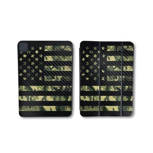 Carbon Fiber Skin Compatible with Apple Smart Folio for iPad Pro 11-inch (M4/M5) 2025 - American Camo - Premium 3M Vinyl Protective Wrap Decal Cover | Crafted in The USA by MightySkins