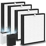 TZ-K2 True HEPA Filter Replacement, Compatible with ToLife TZ-K2 Air Purifier, TZ-K2-A HEPA Filter, 3-in-1 HEPA High-Efficiency Activated Carbon Filter, 4 Pack