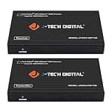 J-Tech Digital Long Range HDMI Extender Over Cat6 150m/492ft HDBaseT 1080P Extender PoC, Bi-Directional IR, Supports Dolby Digital, DTS, with EDID, CEC, & RS-232 Passthrough (JTECH-HDT150)