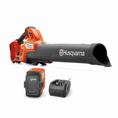 Husqvarna Leaf Blaster 350iB Battery Powered Cordless Leaf Blower, 200-MPH 800-CFM, Brushless Motor and Quiet Operation, 40V Lithium-Ion 7.5 Ah Battery and Charger Included, Gifts for Men, 970569904