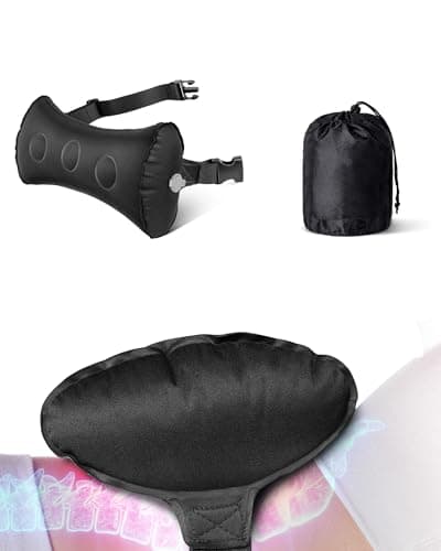 Back Support Cushion for Airplane Economy Seats – Air-Filled Pad Adds Lumbar Curve to Flat Seats