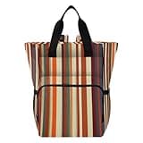 Nesatuwa Print Repeat Stripes Diaper Bag Backpack Waterproof Large Capacity Multifunctional Diaper Bags with Insulated Pockets and Stroller Straps Travel Backpack for Baby Girl/Boy