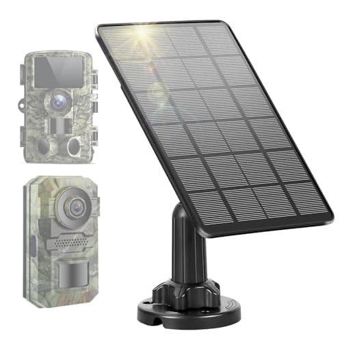LIYVZ Trail Camera Solar Panel with Bulit-in 5000mAh Battery 2 Pack, 3W Solar Panel Charger for Trail Camera Multi Interfaces with USB-C & DC 6V/12V Output
