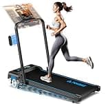 FOUSAE Treadmills for Home, App Compatible, 5 in 1 7.5MPH Foldable Treadmill with 10% Incline, 3.0HP Brushless Drive, 12 HIIT Programs, Full Screen LED Display, Remote Control, 400 LBS Weight Capacity