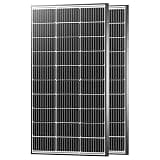 JJN 200 Watt Solar Panels, 12V 100W Solar Panel 2PCS,10BB Monocrystalline 23% High Efficiency PV Module Power Charger for RV, Home, Farm, Boat, Caravan and Off-Grid Applications