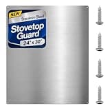 Stainless Steel Range Hood Backsplash, Ultra Flat Stove Splatter Guard Kitchen Wall Panel with 4 Pre-Drilled Holes, Easy to Install, 24" x 29.5"