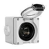 YICTENCRD 30 Amp Generator Power Inlet Box, NEMA L5-30P 125V 3750W Twist Lock Inlet Plug with Cover, 2 Pole 3 Wire Grounding, Weather Resistant Outdoor Power Inlet for Generator, ETL Listed