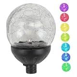 Lcarege 2PCS Replacement Solar Light Parts, 7 Colors LED Garden Wind Spinners Bulb with Switch Waterproof Solar Light Replacement Top