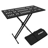STRICH Portable DJ Table Stand, X-Style Heavy Duty Audio Mixer Controller Stand for Laptop, MIDI Keyboard, Synth and Turntable, Foldable Tabletop Music Workstation for Live Gig and Studio