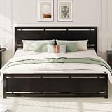 LIKIMIO King Bed Frame with Headboard and Footboard, Metal Strong Supports, Easy Assembly, Noise-Free, No Box Spring Needed, Black