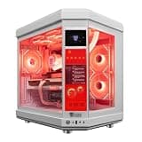 HYPER CYBER Ultra White Plus Gaming PC Desktop Computer, AMD Ryzen 7 7800X3D, GeForce RTX 5070 TI 16GB, 32GB DDR5, 1TB SSD, 360 LCD Liquid Cooler Black, Windows 11 Home, RGB Lighting, Ready to Use