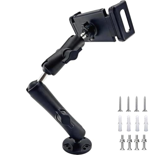 Abilazac Heavy Duty Dashboard Tablet Phone Mount Aluminum Arm Drill Base for Truck Car Boat 4.7-13 Inch Devices 360° Rotation AMPS & RAM B Compatible (SJ-01)